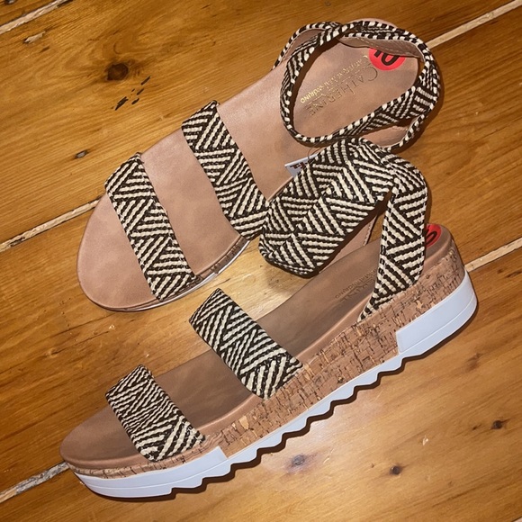 Size 10 - Catherine Malandrino DAVINA Cork Woven Sandals - Picture 4 of 6